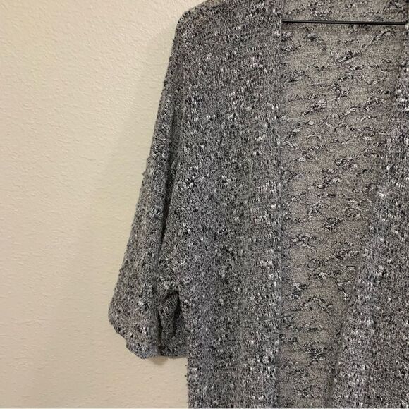 MOA MOA Fringed open Cardigan Women’s Kimono  XL Gray White Black. - Picture 5 of 13